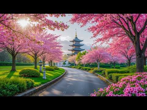 Spring Cherry Blossom🌸Soothing Relaxing Music and Calming Birds Sounds for Anxiety Relief