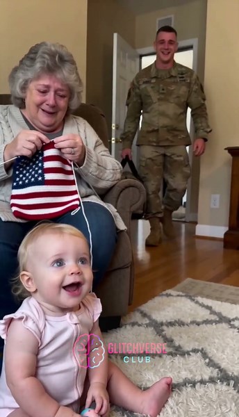 Grandma Was Knitting an American Flag for Daddy… Then Baby Girl Screamed “NO WAY, DADA!” 😭😂❤️🤍💙