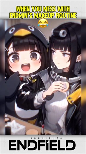 Don't disturb Mom while she's putting on makeup. 😡#arknightsendfield #endfield #gugugaga #anime