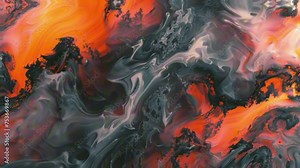 4k swirling lava and smoke with vibrant shades of orange and dark grey, in a dynamic fluid visual effect. Changing color motion background made with AI.