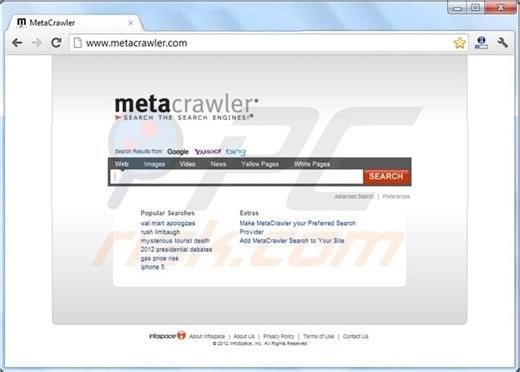 MetaCrawler.com redirect