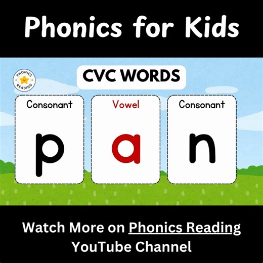 11K views · 323 reactions | CVC words reading practice with phonics. Watch more phonics reading videos on the Phonics Reading YouTube Channel. Follow Phonics Reading to learn more about phonics. Like, save, share the video with others so they can also learn. . . #phonics #cvcwords #learntoread #learnenglish #homeschoollife #homeschooling #homeschoollife #homeschoolmama #homeschoolmom #homeschoolers #homeschoolmum #homeschool #homeschooling | Phonics Reading | Facebook