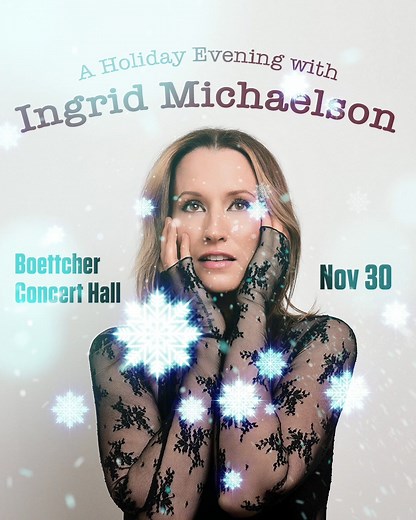 Ingrid Michaelson spends a holiday evening with the Colorado Symphony! Coming Nov 30 to Boettcher Concert Hall ✨ Hear Michaelson's biggest hits, songs from her acclaimed holiday album, and selections from her latest studio album For The Dreamers. | Colorado Symphony
