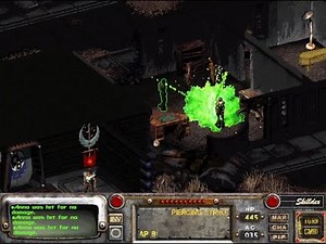 Fallout 2 – Kitsune (a.k.a. Kitz) tries the Alien Blaster/Plasma Grenade against Ghost Anna