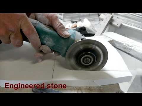 Blue Thunder blade cutting on engineered stone