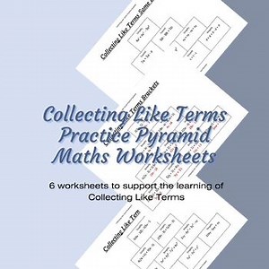 Collecting Like Terms Maths Practice Pyramid Worksheets