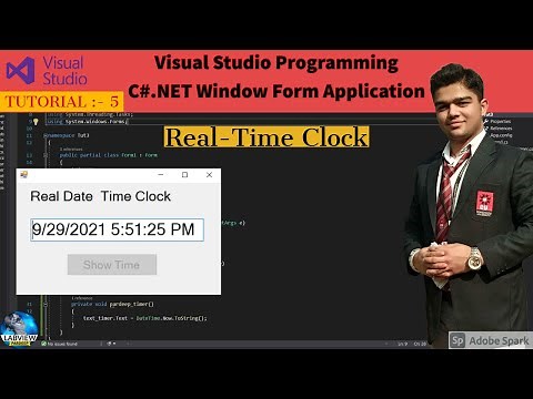 C# Tutorial | Tutorial 5 Real Time Clock Project in C# | C#.NET Tutorial | C# for beginners