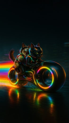 Meowtron 🐾🌈⚡ #Meowtron #CatTron #RainbowRide | Jupiterstarco