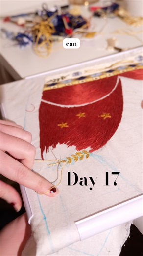 Day 17 of the 30 day embroidery challenge (fully embroidering a skirt)