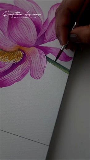 LOTUS 🪷 flower painting using postercolors #art #lotusflower #postercolour