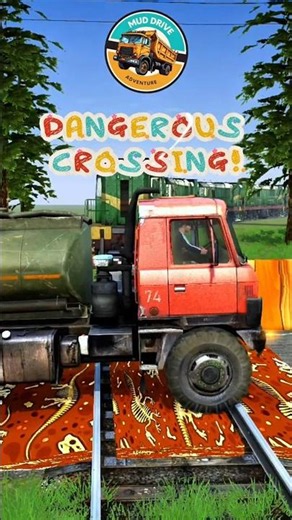 TOO HEAVY?! Double Tanker Truck Pulls Tractor Across Railway Crossing!
