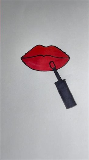 Satisfying Reverse Lipstick Art 💄✨ | Red Lips Drawing Shorts #Shorts