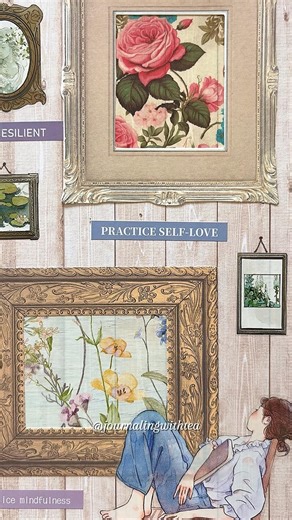 🎵Soft Spring Flower Frame 🌸 | ASMR Art Journal #shorts