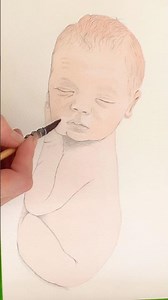 How to paint a watercolour portrait | baby portrait #watercolourtutorial