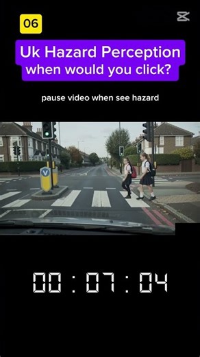 UK Hazard Perception practice video (Zebra Crossing)