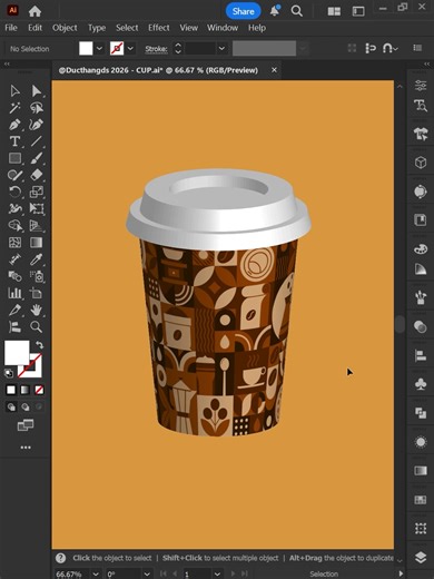 Adobe Illustrator 2026 - Tips for drawing a paper cup with a label #ducthangds #illustration #illustratortips #illustrator #TetGiuLua