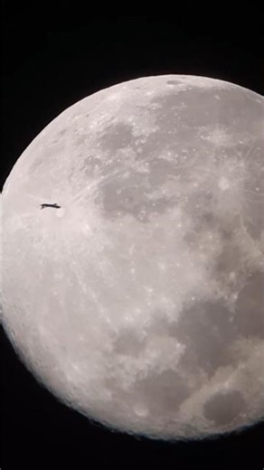 You Blink = You Miss It 😮 Plane Crosses the Moon LIVE!