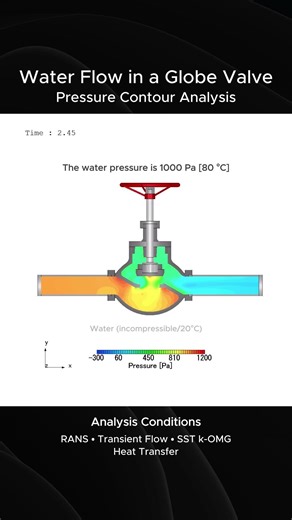 Globe Valve CFD Simulation | Pressure Field