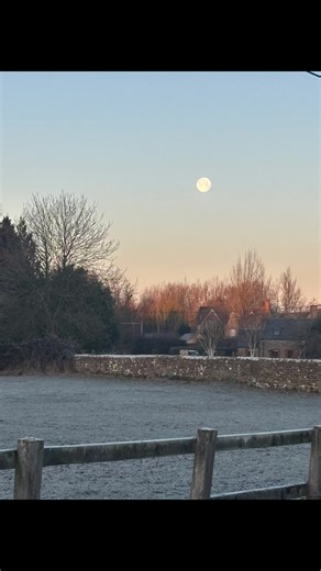 The moon and sun this morning