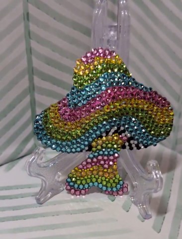 Custom hand-rhinestoned pasties for festivals, burlesque, bridal & rave wear- mushroom pasties, reusable