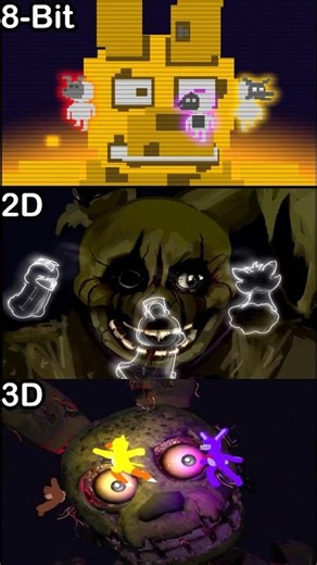 Springtrap Locked In The Saferoom Be Like: - 8-Bit VS 2D VS 3D