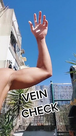 Vein Check: Showcasing Muscular Definition Outdoors