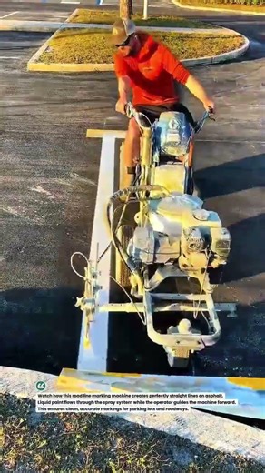 Precision Road Line Marking Machine in Action! #roadmarking #construction #tools