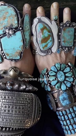 Turquoise has been part of Native American jewelry traditions for centuries. With the rise of western aesthetics and Beyoncé’s Cowboy Carter era, the iconic stone of the American Southwest is making a major comeback #jewelry #turquoise #maximalistjewelry #fyp