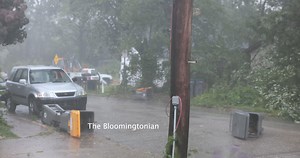 28K views · 300 reactions | Storm throwing garbage cans and snapping tree limbs | The Bloomingtonian | Facebook