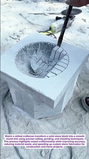 Watch a Stone Block Turn Into a Perfect Sink in Minutes!