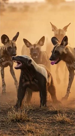 Honey Badger vs Wild Dogs – The Fearless Fighter Nobody Expected 🐾🔥