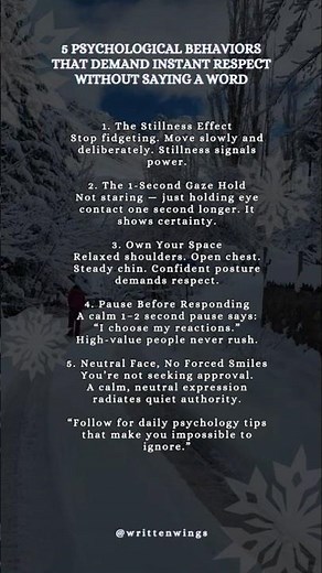 5 Psychological Behaviors That Demand Respect Without Saying a Word #psychology #behaviour #respect