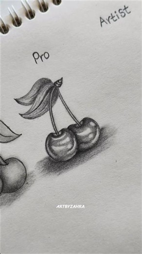 How to Draw Cherries: From Beginner to Advanced #artbyzahra #drawing #art #shorts