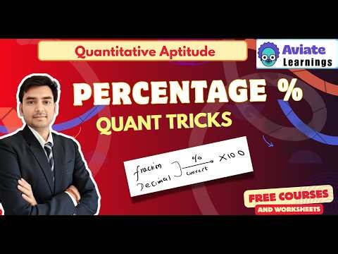 Percentage Complete with tricks | Quantitative Aptitude for All Competitive Exams|AAI ATC 2026