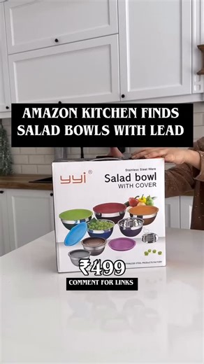 Abhilash Vadla on Instagram: "Pack of 5 Stainless Steel Salad Bowls with Lids — just ₹499 on Amazon! Upgrade your kitchen with these premium-quality multipurpose bowls. Perfect for mixing, serving, storing, meal prep, salads, fruits, snacks, leftovers, chapati dough & more. The airtight lids keep your food fresh, and the stainless steel body is rust-free, durable, lightweight, and easy to clean — a complete must-have for every Indian kitchen. ✔️ 5 different sizes ✔️ Airtight lids ✔️ Stainless st