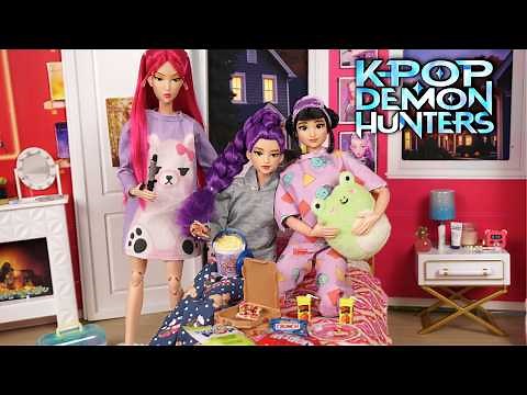 Barbie Dolls KPOP Demon Hunters Sleepover Night Routine