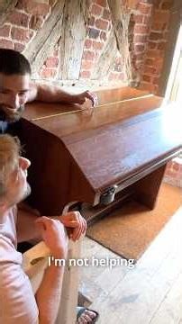 450lbs Hammond C3 vs tiny staircase ... 😳 #DreamStudioBuild