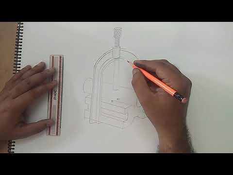 how to draw v block with clamp l important free hand sketching