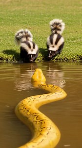 Skunks Team Up To Defeat Massive Python! #animals #wildlife | Paul & Friends