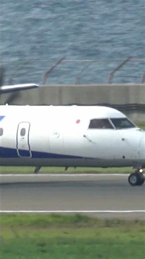ANAのDHC8-400(JA848A)セントレア空港着陸#planespotting #dhc8