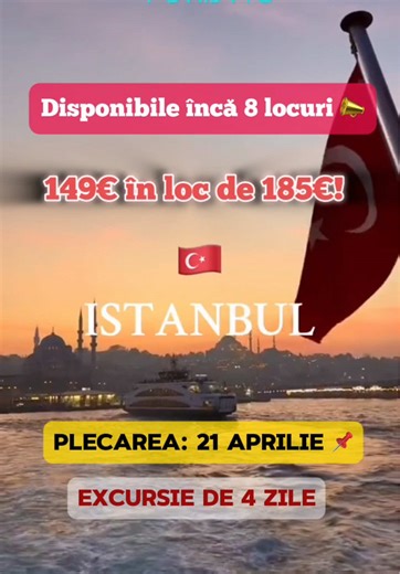 📣📣📣LAST CALL‼️ ISTANBUL📌 Doar 8 locuri disponibile la OFERTA ❕ de 149€ în loc de 185€ 🎉
