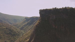 View of cliffs and a valley - Free Stock Video