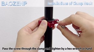 Universal Wheelchair Clamp Hook, Mobility Walker Hanging Holder Accessories for Rollator, Crutch, Electric Scooter, Bike, fits up to 1-3/8" Thick Pole (A)