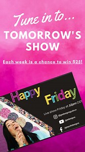 Watch Happy Friday tomorrow at 12:00 PM CST on Facebook or YouTube & get a chance to win $25! #happyfriday #liveshow #stripologymagic | GE Designs