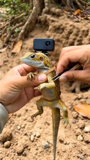 Baby Monitor Lizard POV 🦎 Tiny Camera Inside a Burrow