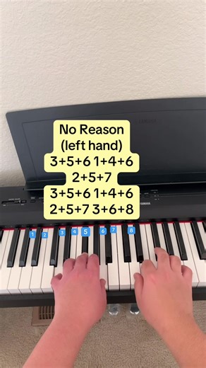 No Reason by Effie and Ryan.B (left hand, numbers and letters) // instagram: jessnotes123 #piano #pianotutorial #pianomusic #pianolesson #pianocover