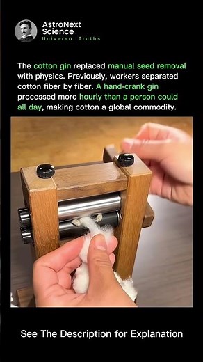 The Mechanical Revolution: The Hand-Crank Cotton Gin ⚙️ #usa