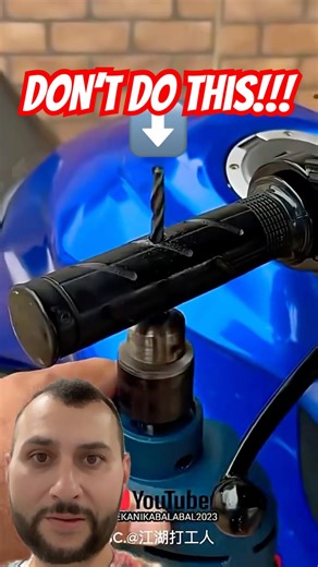 Someone Drilled Their Motorcycle Handlebars and Put a Padlock On — Seriously? #motorcycle #bikelife