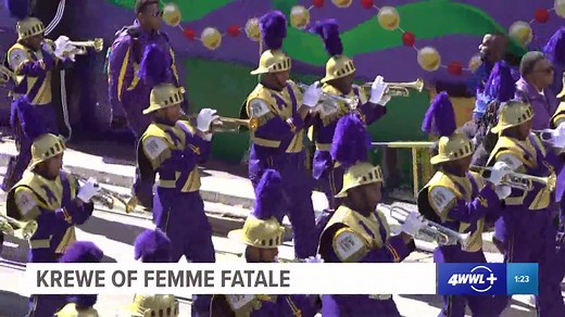 Nothing says Mardi Gras time like the St. Aug Marching 100! Sunday in Femme Fatale parade! Parades streaming on WWL , our web site and app. | WWLTV