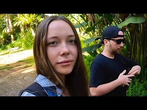 Ubud - bali. Photo session at the waterfall. Monkey forest